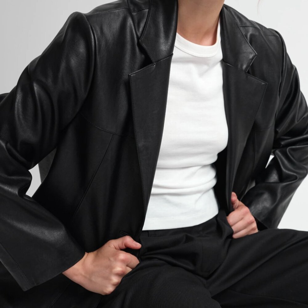 Almina Concept oversized faux leather blazer - M - NWT
